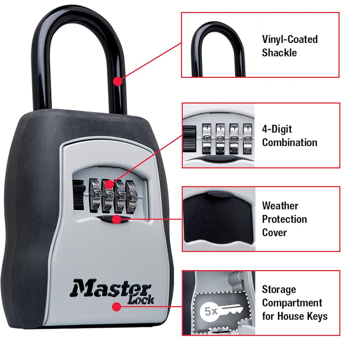 Сейф-бокс для ключів Master Lock 5415D Heavy Duty, цинковий, настінний (на 5 ключів)