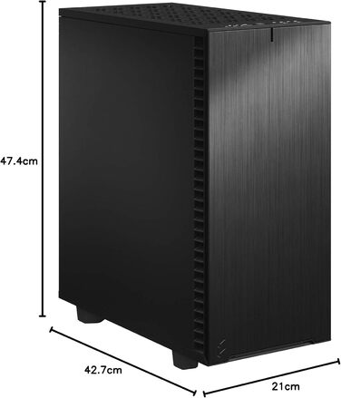 Корпус для ПК Fractal Design Define 7 Compact Black, алюміній/сталь, ATX, шумоізольований, чорний, для тихої роботи