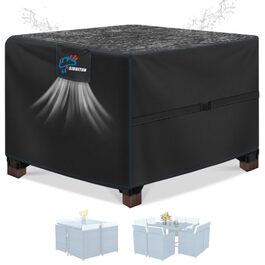 Чохол для садових меблів SIRUITON водонепроникний прямокутний 120x120x74 см, 300D, чорний