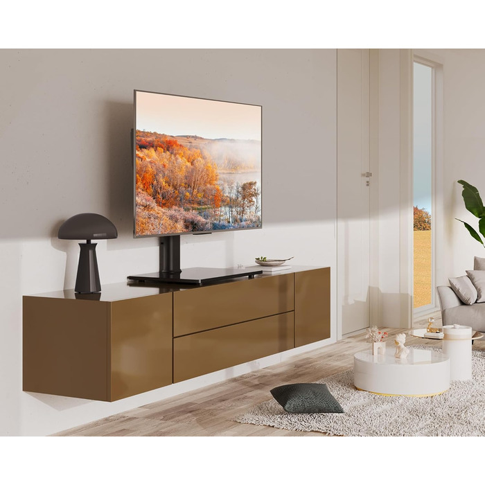 Підставка для телевізора FITUEYES, регульована, обертається, для ТВ 32-65 дюймів, VESA 600x400, чорна