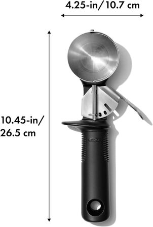 Ложка для морозива OXO Good Grips Robuste (нержавіюча сталь, чорна, 26.7 см) з тригером