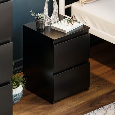 Тумба приліжкова Vida Designs Denver, чорна, 40х29,5х29,5 см