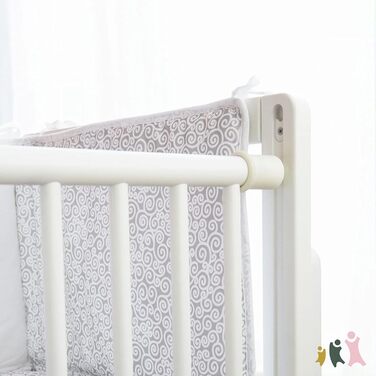 Дитяче приставне ліжечко Geuther Betty 45x90 см, 9-рівнева регулювання висоти, масив дерева, екологічне, біле