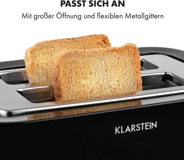 Тостер Klarstein Arabica: 920W, сенсорне керування, LED-дисплей, функції розморожування, підігріву та зупинки, піддон для хліба, крихтозбірник, котушка для кабелю, нержавіюча сталь