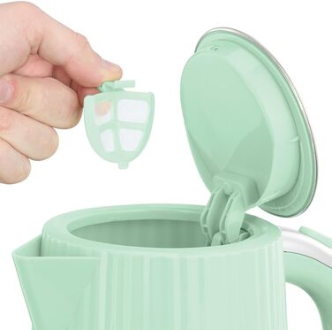 Електричний чайник Russell Hobbs Eden 27362-70, 1.7 л, 2400 Вт, колір фісташковий, нержавіюча сталь, з фільтром від накипу та індикатором рівня води