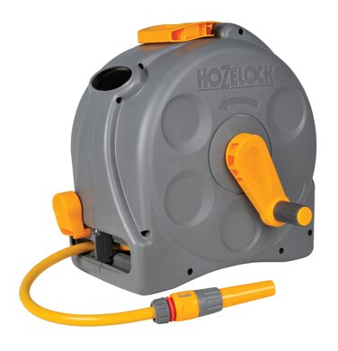 HOZELOCK Компактна коробка для шланга 25 м 2в1: портативна або для кріплення на стіні, легкий механізм намотування, з пульверизатором, з'єднувачами та кріпленням