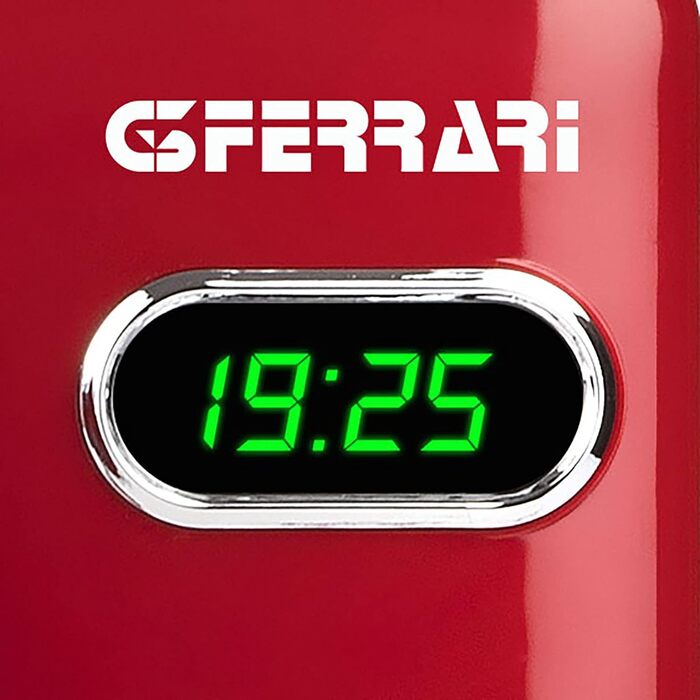 Мікрохвильова піч G3 Ferrari G10155 Sapormio Vintage, 1150 Вт, 20 л, 8 програм, червона, цифрова комбі