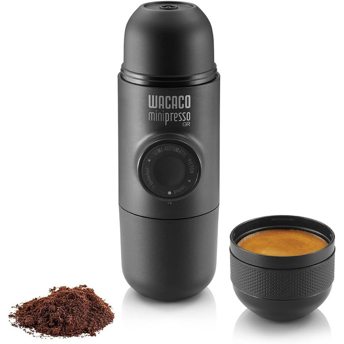 Портативна кавова машина WACACO Minipresso GR для еспресо, сумісна з меленою кавою, ручна, для подорожей