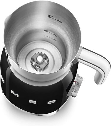 Smeg Молокозбивач ретро-стилю 50-х років, чорний: індукційний, 6 програм, гаряче/холодне збивання