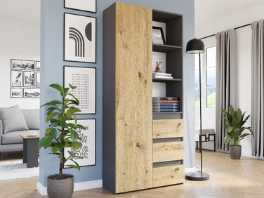 Стелаж Framire 80 x 180 x 30 см, антрацит mix artisan