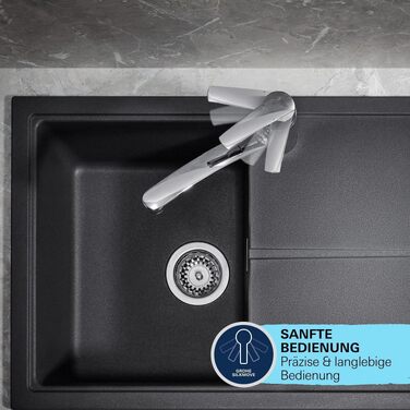 Змішувач кухонний GROHE Start з плоским виливом, поворотний на 140°, з обмежувачем витрати води, хром (30530002)
