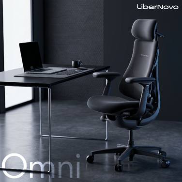 Крісло офісне ергономічне LiberNovo Omni Midnight Black 48 см