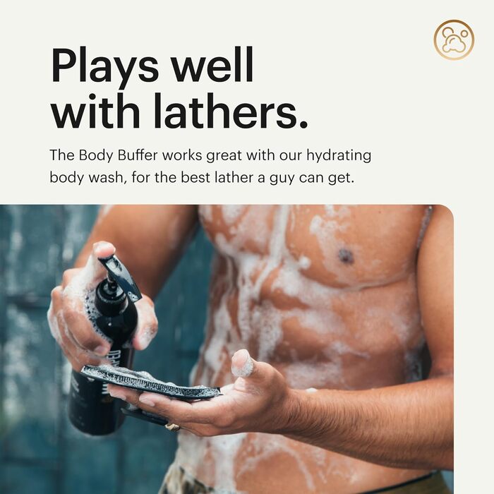MANSCAPED The Body Buffer – Силіконовий скрабер для тіла преміум-класу для догляду, очищення та пілінгу шкіри з ергономічною ручкою