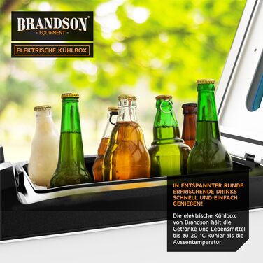 Автомобільний холодильник/термобокс електричний Brandson 10л (230V/12V), охолодження до +20°C, нагрів до 65°C, білий