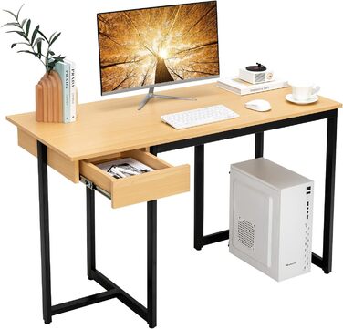 Комп'ютерний стіл COSTWAY, дерево, натуральний, 120x55x75 см