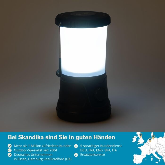 Skandika кемпінговий LED-ліхтар Talvik, 1500 люменів, акумулятор 4400 мА·год, плавне регулювання яскравості, функція павербанка, для кемпінгу, туризму, надзвичайних ситуацій