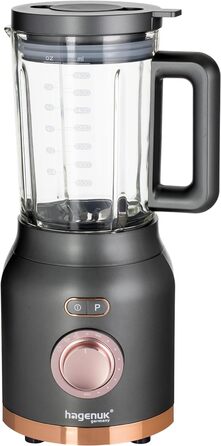 Блендер HAGENUK 2в1 Powermixer і смузімейкер, 1200 Вт, скляна чаша 1,8 л, тританова чашка To-Go, BPA Free