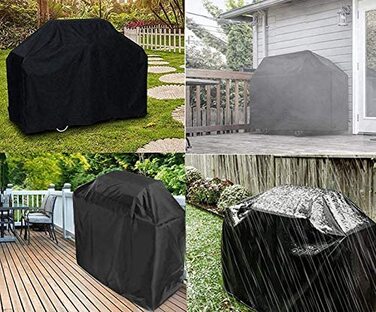 Водонепроникний чохол для гриля UCARE XL 170×61×117 см, для газового та вугільного гриля, чорний, для Weber, Brinkmann, Char Broil, 210D, для вулиці