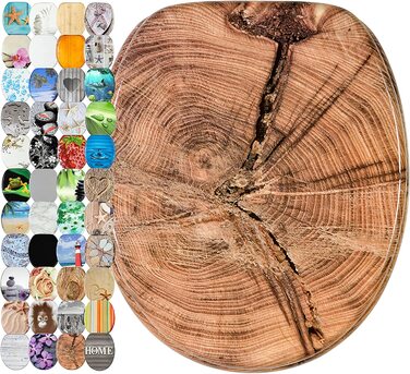 Сидіння для унітазу Sanilo з мікроліфтом Old Tree, міцна кришка, легкий монтаж