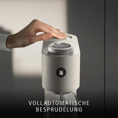 Автоматичний сифон для води WMF Element One з нержавіючої сталі, 3 рівні газування, компактний содамейкер, колір Moon Dust