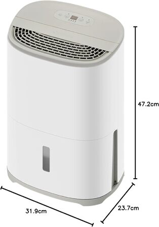 Meaco MeacoDry Arete® Two 25L: Повітряний осушувач та очищувач з HEPA-фільтром H13, Wi-Fi, інтелектуальні режими (сушка білизни, енергозбереження, тихий режим), гарантія 5 років (Колір: Pebble)