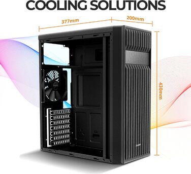 Корпус для ПК Zalman T6 ATX Midi-Tower, чорний, ігровий, з попередньо встановленим 120-мм вентилятором, добрий повітряний потік