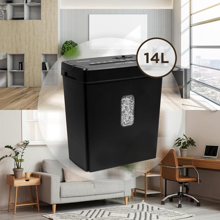 Шредер Duronic PS657 для офісу та дому, знищувач паперу P2