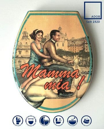 Сидіння для унітазу ADOB Design Mama Mia, дюропласт, плавне закривання, знімне, 59832