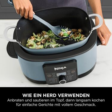 Ninja Foodi PossibleCooker (8 л), Цифрова мультиварка та повільноварка 8-в-1 з каструлею, вставкою для пароварки, ложкою та скляною кришкою, Мультиварка, приготування на парі, смаження, випікання, 8 порцій