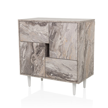 Сервант / комод LYKKJA 76x39,5x76 см 2 шухляди 2 двері коричневий/білий hjh LIVING