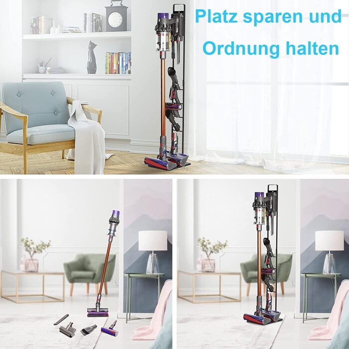 Підставка-органайзер Foho для пилососів Dyson Gen5, V15s, V15, V12 Slim, V11, V10, V8, V7, V6 — тримач аксесуарів, напольна, без свердління