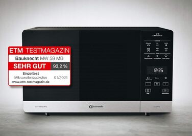 Мікрохвильова піч Bauknecht MW 59 MB, 25 л, 800 Вт, з кварцовим грилем 900 Вт, 3D-система, автоматичні програми, настільна, чорна