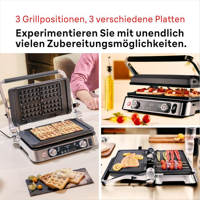 Контактний гриль Braun MultiGrill 9 Pro CG 9167 з 6 наборами панелей (гриль, плоскі, вафельні), термодатчиком та функцією Boost