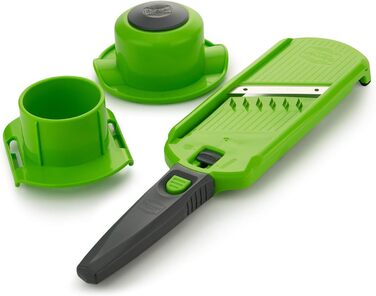 Овочерізка Börner Multi Dicer & Julienne, кухонний набір для нарізки кубиками та соломкою, дві насадки, для овочів і фруктів, зелено-сіра