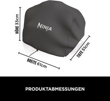 Чохол для гриля Ninja Woodfire XL, офіційний аксесуар, сумісний з BBQ OG850/OG901, водостійкий, захист від сонця, з шнурком, чорний