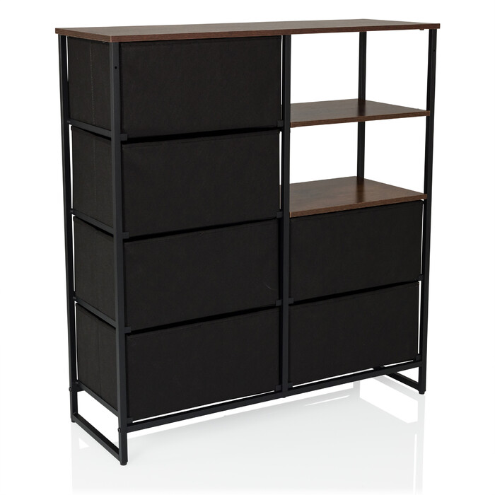 Комод RAGALA 84x30x92см 6 шухляд 2 відкритих відділення копчений дуб hjh LIVING