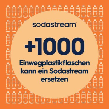 Сифон для води SodaStream Duo Family Pack: з CO2-циліндром, 2 скляними та 2 пластиковими пляшками по 1л (придатні для ПММ), білий, висота 44 см