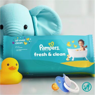Вологі серветки Pampers Fresh Clean для дітей, 1200 шт (15 пачок по 80 шт)
