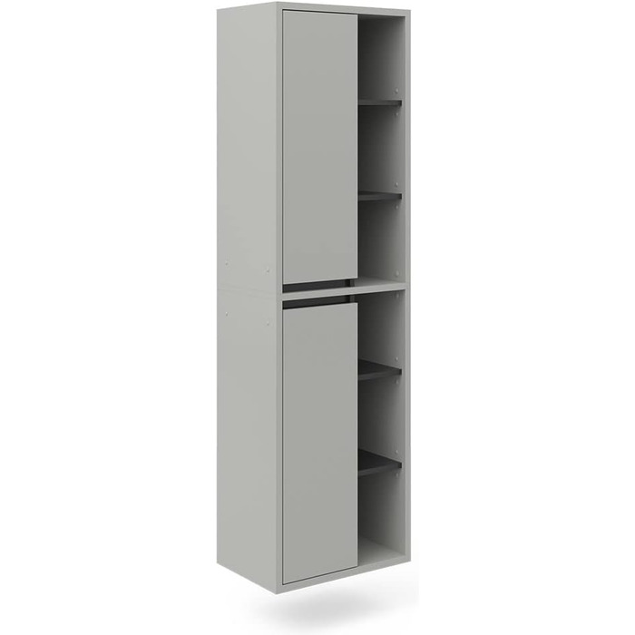Пенал для ванної Vicco Viola, антрацит, 50x170 см, з дверцятами і відкритими полицями