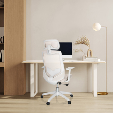 Офісне крісло / поворотне крісло MIKEO W сітка / тканина бежева hjh OFFICE