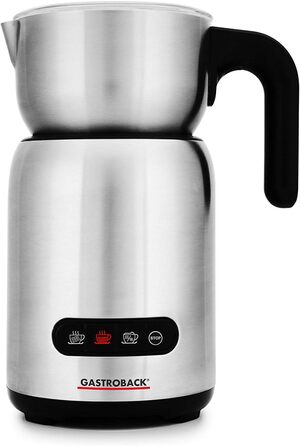 Індукційний електричний спінювач молока GASTROBACK Design Milk and Chocolate Advanced 650 Вт, 1 л, для гарячого шоколаду, чорний/сріблястий