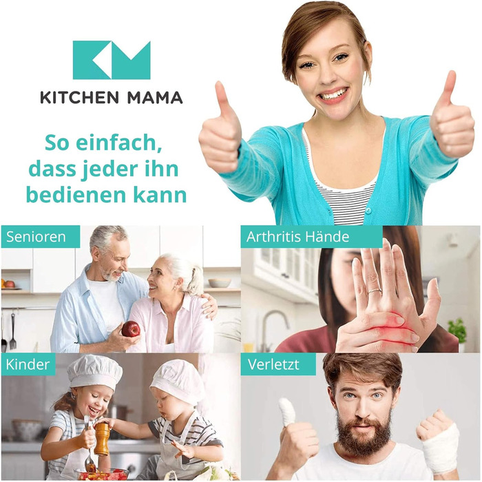 Електричний відкривачка для консервів Kitchen Mama Auto 2.0: автоматичний, бездротовий, з гладкою кромкою, безпечний для продуктів харчування