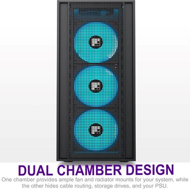 Ігровий корпус для ПК FOIFKIN K11 ATX Mid-Tower, чорний, з 4 встановленими ARGB вентиляторами PWM