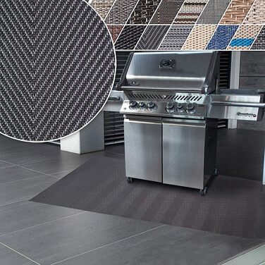 Захисний килимок для гриля Floordirekt Grillmatte Catania 180x180 см для газових та вугільних грилів - захист підлоги, тераси, саду