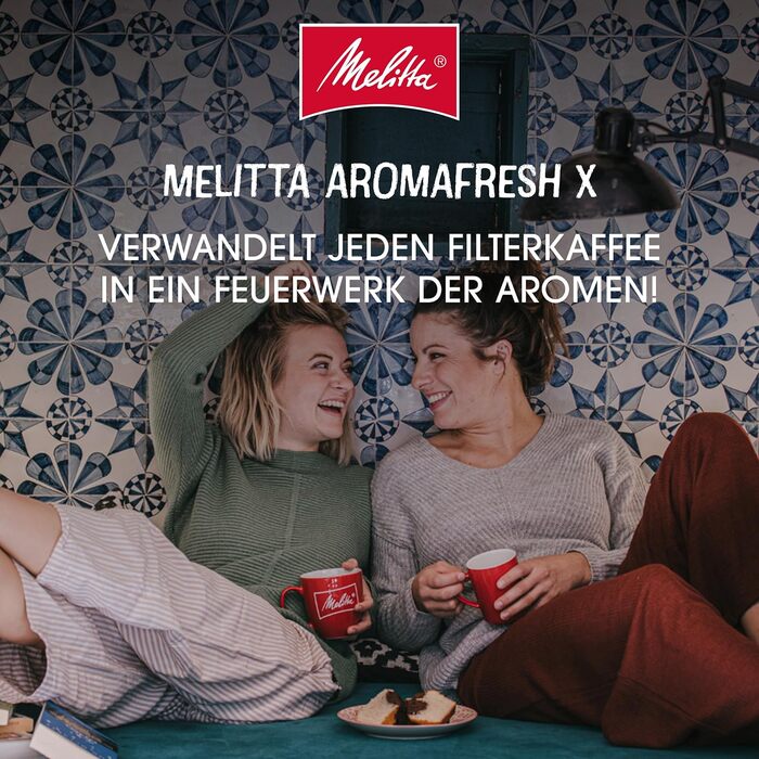 Кавоварка Melitta AromaFresh X з млинком, фільтр-кавоварка з скляним глечиком і захистом від капання, до 10 чашок, чорна/срібляста