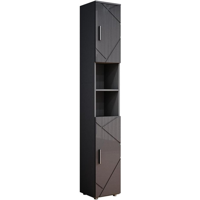Високий шафа для ванної Vicco Irma, дуб золотий/антрацит, 30x192 см