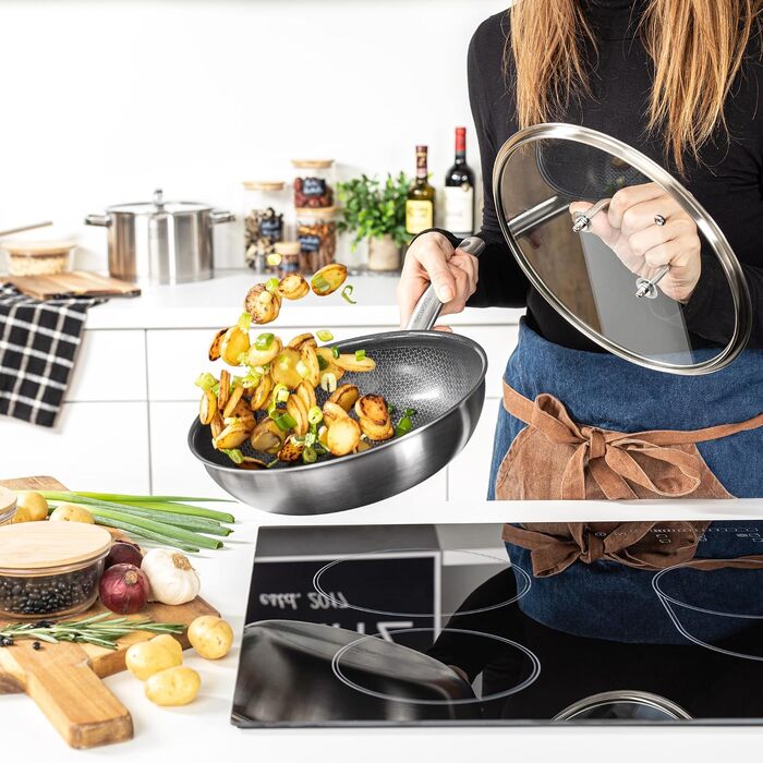 Універсальна кришка для сковорідок та каструль Moritz & Moritz 28 см, нержавіюча сталь, з паровим клапаном