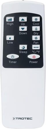 Trotec PAC 2020 E WiFi: Мобільний кондиціонер 3-в-1 (охолодження, вентилятор, осушувач) - 2 кВт/7000 BTU, до 26 м²/65 м³, з WiFi