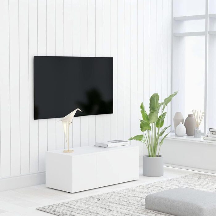 vidaXL ТВ-тумба з 3 шухлядами, біла, 80x34x30 см, ДСП, низький комод для телевізора, меблі для вітальні