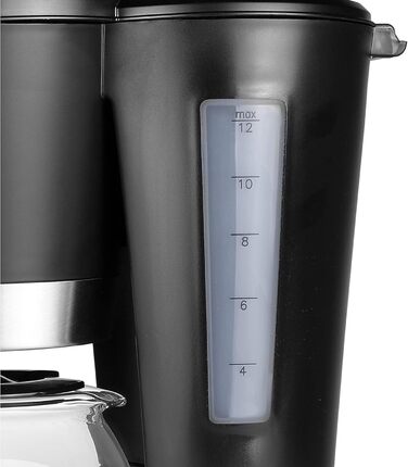 Кавоварка Tristar CM-1236, 1,2 л, з функцією підігріву, чорна, скляний глечик на 12 чашок